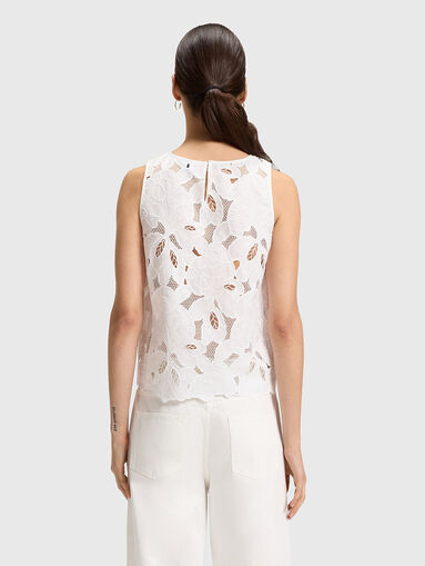 Sleeveless cotton blouse with oval neckline - 3