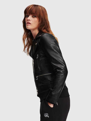 IKONIK GLITTER leather biker jacket - 3