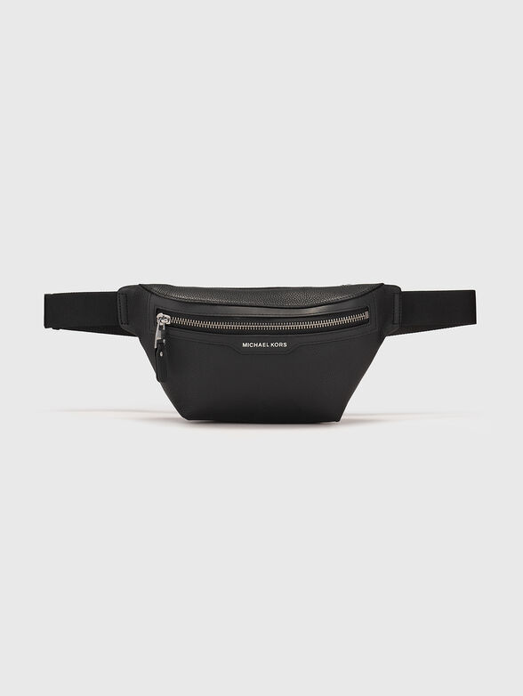 Leather waist bag with logo - 1
