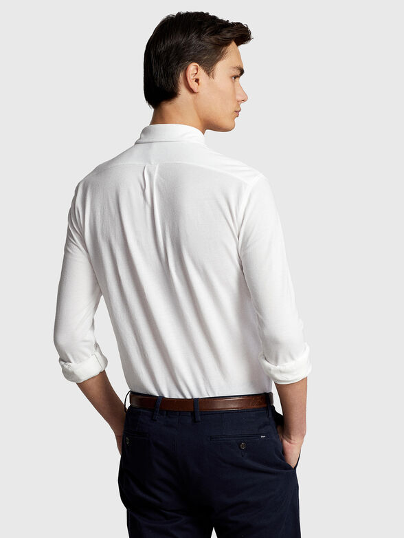 Cotton shirt with logo embroidery - 3