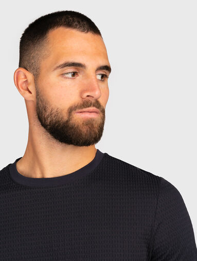 Dark blue t-shirt with slim fit - 5