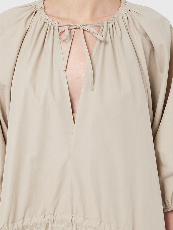 Beige dress with puff sleeves - 3