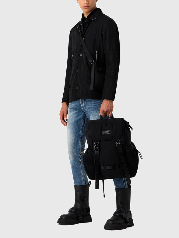 Blue straight jeans with washed effect - 6