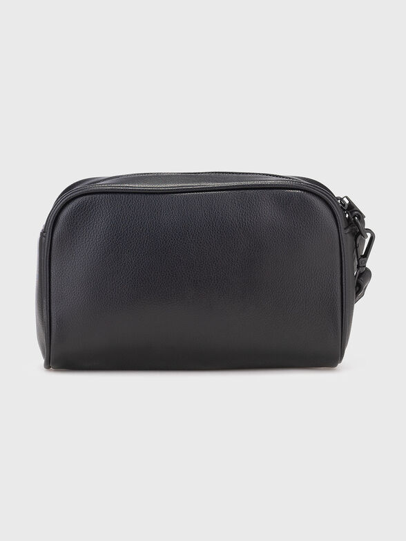 Black faux leather toiletry bag - 2