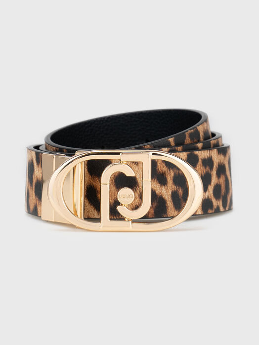 Double-sided belt with gold buckle