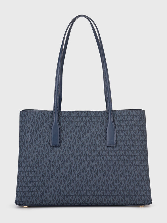 Monogram logo print bag in dark blue - 2