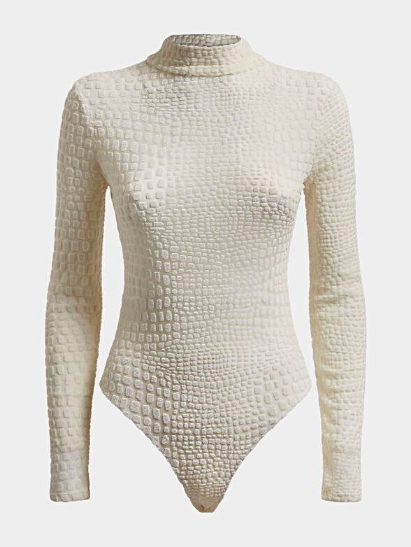 CINDY Black bodysuit with crocodile texture - 4