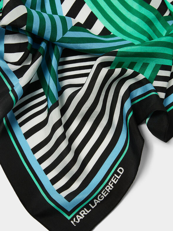 Silk scarf with striped print - 2