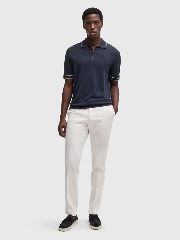 Linen logo polo shirt - 2