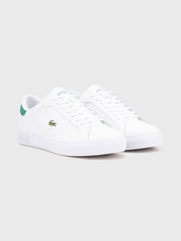 White sports shoes with logo detail - 2