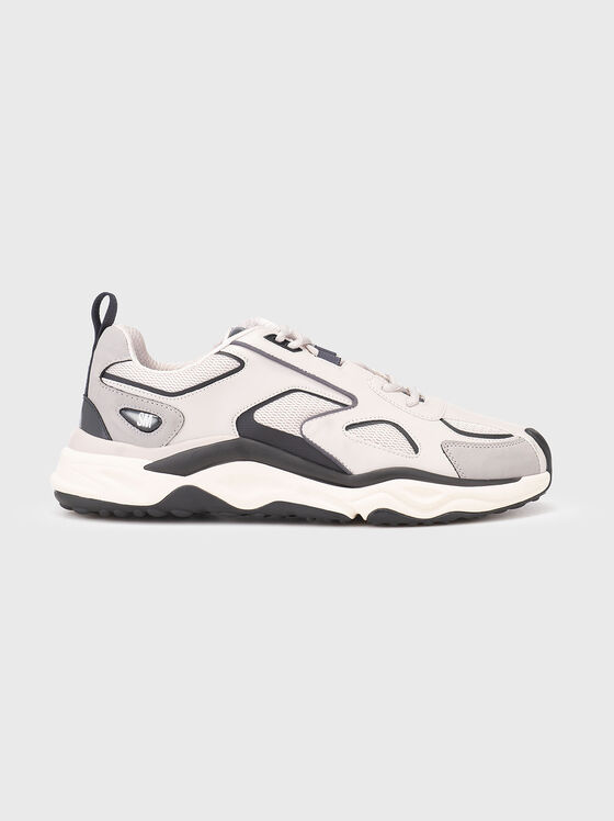 Спортни обувки от естествена кожа с лого - 1