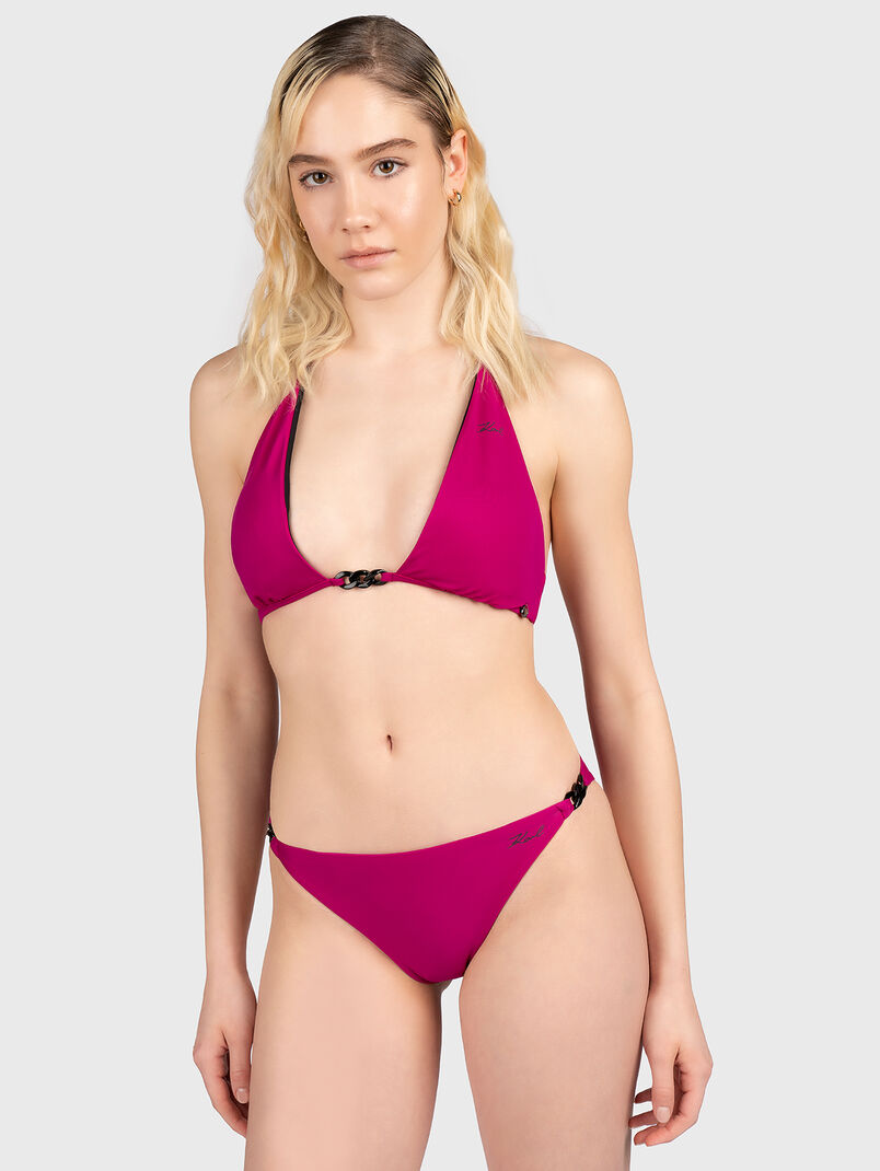 Swimsuit top with contrasting logo - 3
