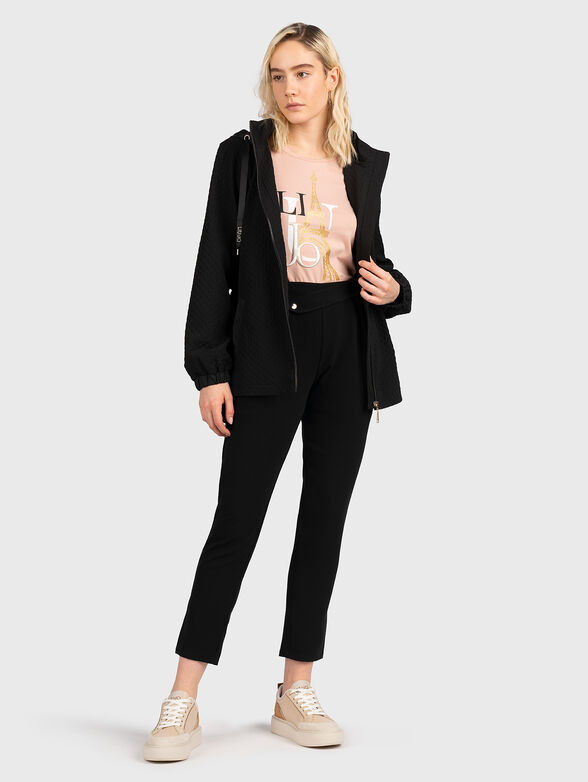 Black T-shirt with contarsting logo print - 2