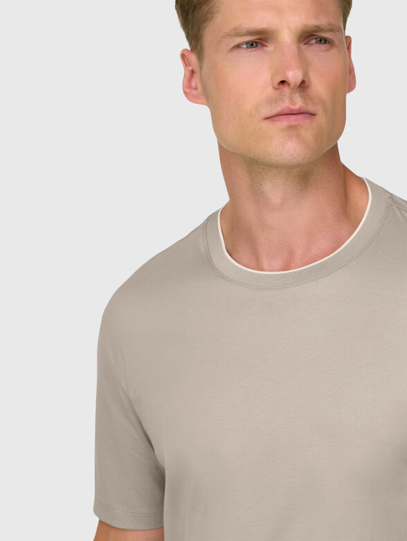 Beige cotton t-shirt - 4