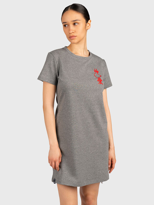 DL017 dress with accent print on the back - 0