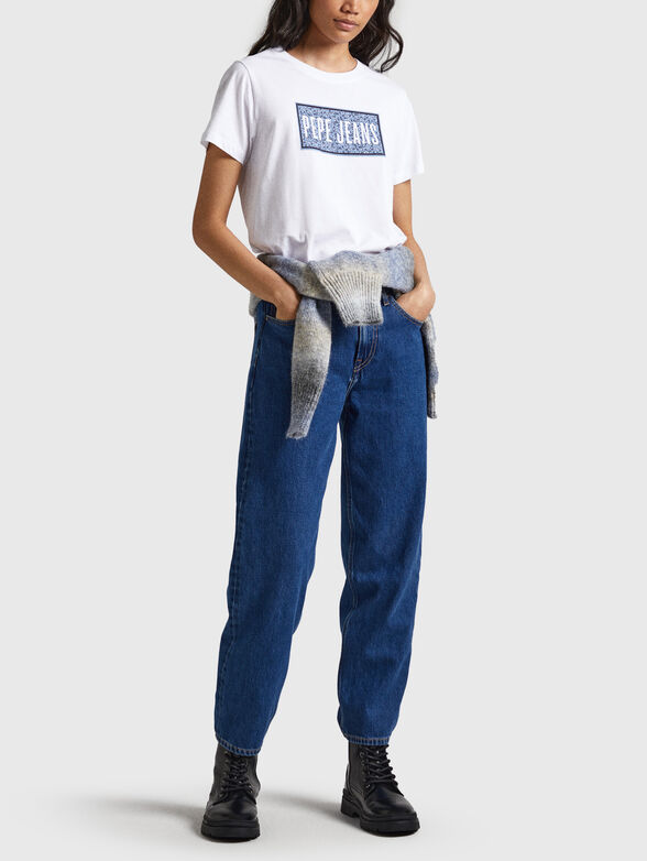 Cotton T-shirt with print and logo - 2