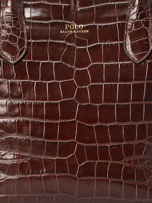 Leather shopper in brown color - 5