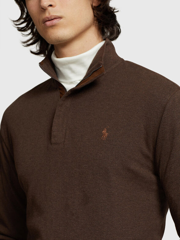 Cotton blend sweater with zip - 4