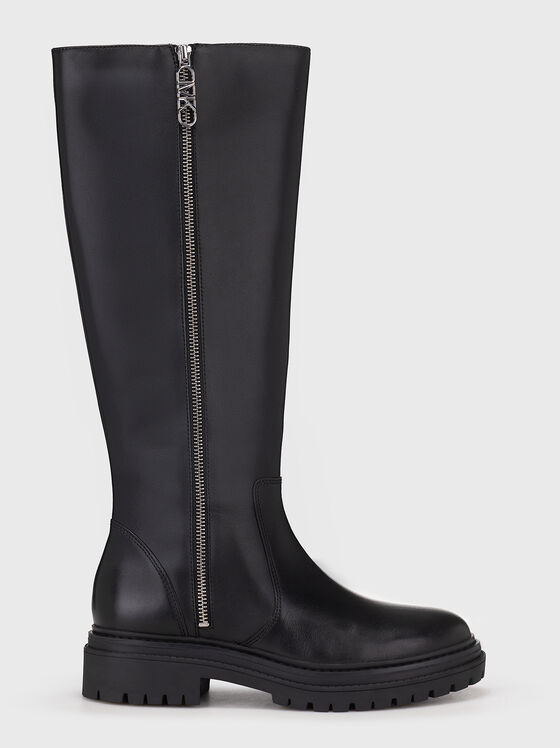 REGAN black leather boots - 1