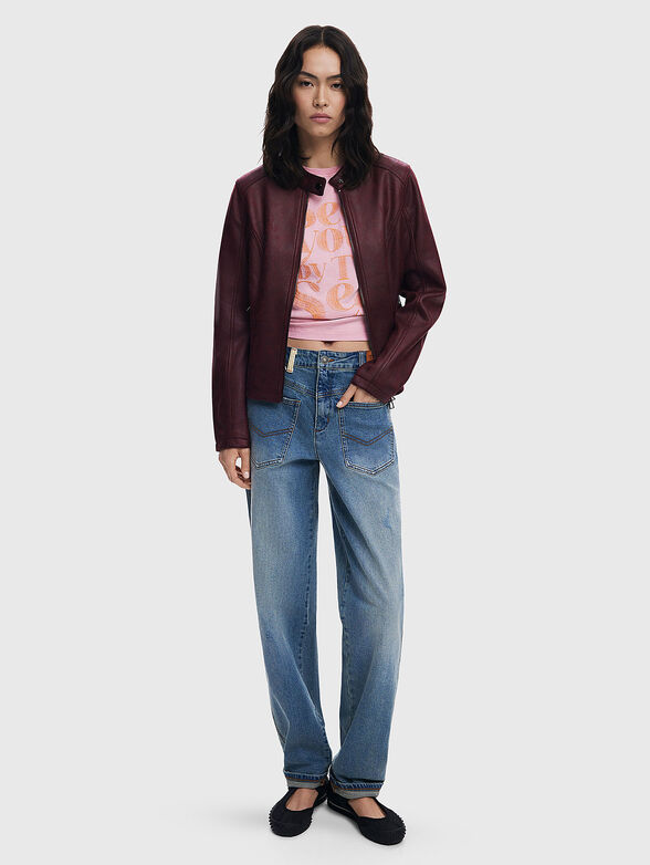 Eco leather jacket in black - 2