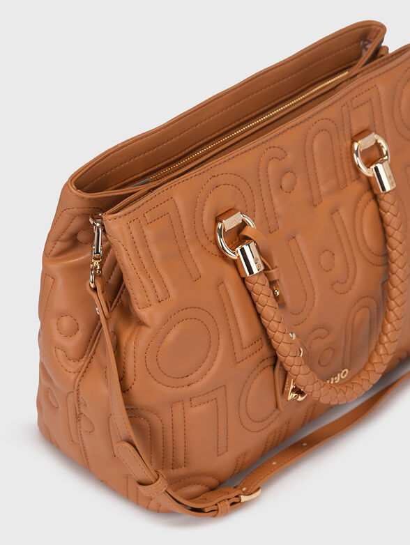 Handbag with quilted logo effect - 4