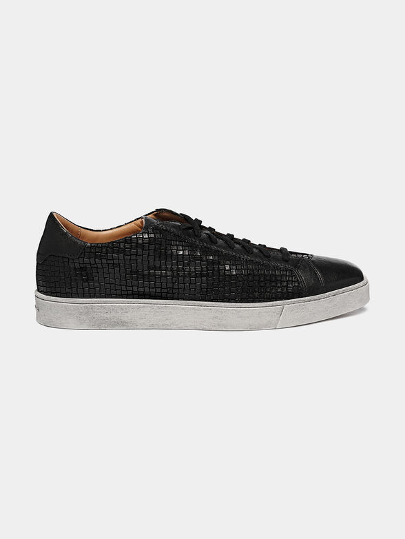 Black sneakers with embossed details - 1