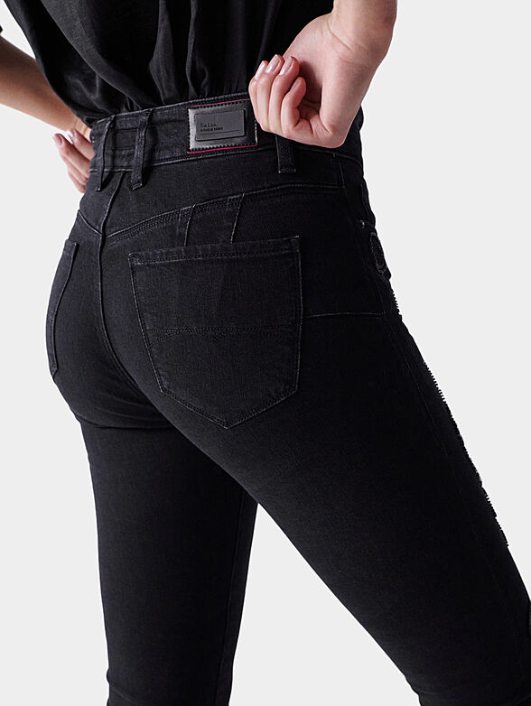 DESTINY black skinny jeans with embroidery - 4