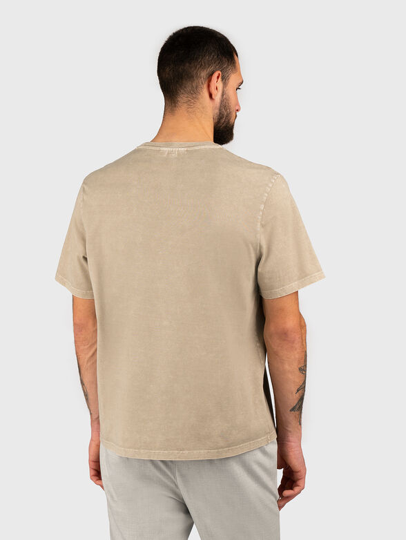 Cotton T-shirt with oval neckline and logo - 3