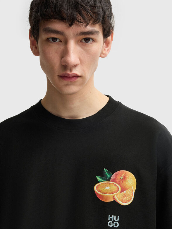 Cotton T-shirt with print - 3