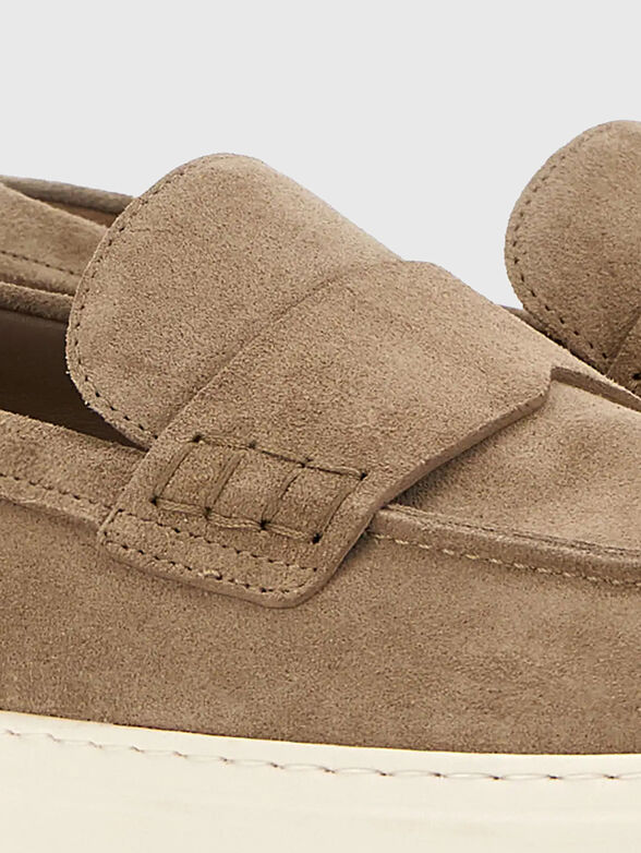Beige suede loafers - 4
