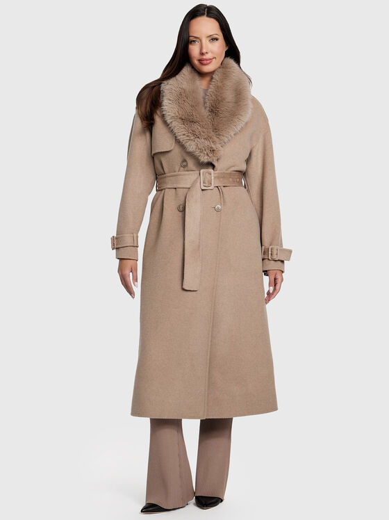 Вълнено палто ELLA с колан на талията - 1