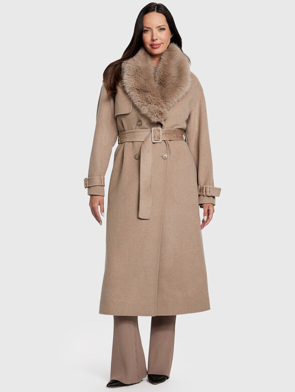 ELLA wool coat with waist belt - 1