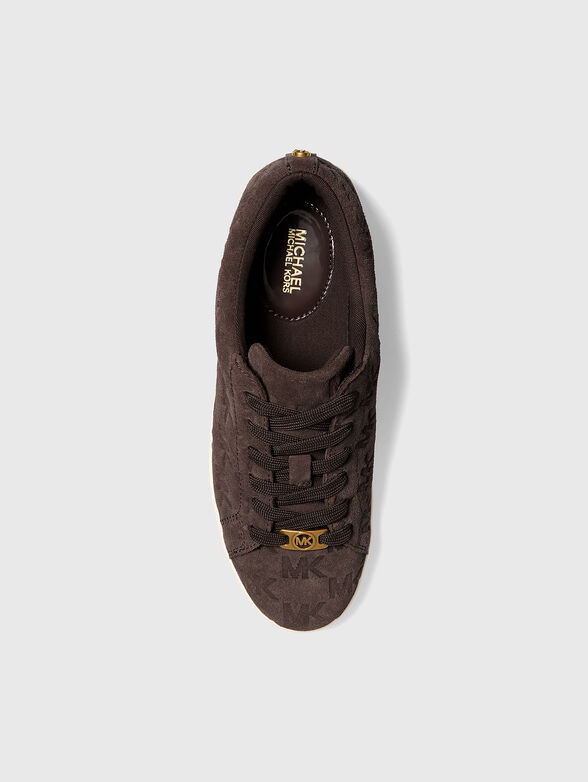 KEATON suede sneakers with embossed logo - 4