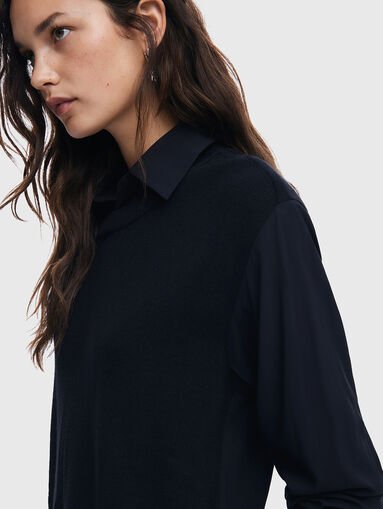 Black shirt with knitted elements - 5