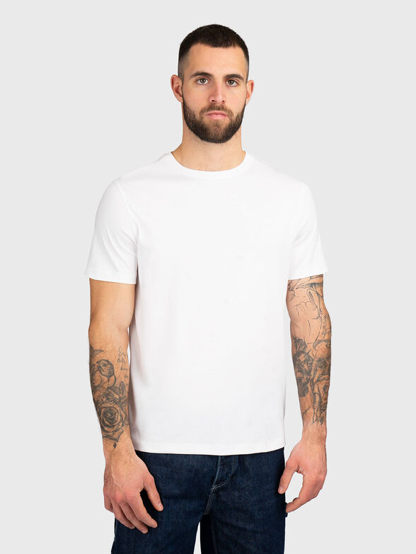 Cotton T-shirt with oval neckline - 1