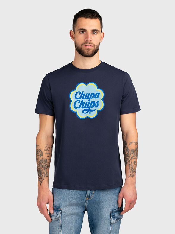 Dark blue T-shirt with print - 1