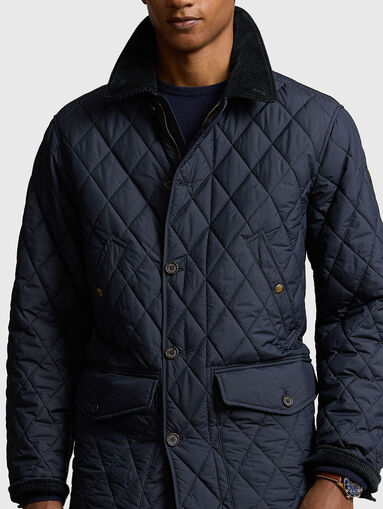 Navy blue quilted jacket - 4