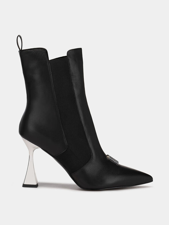 DEBUT leather ankle boots with accent logo detail - 1