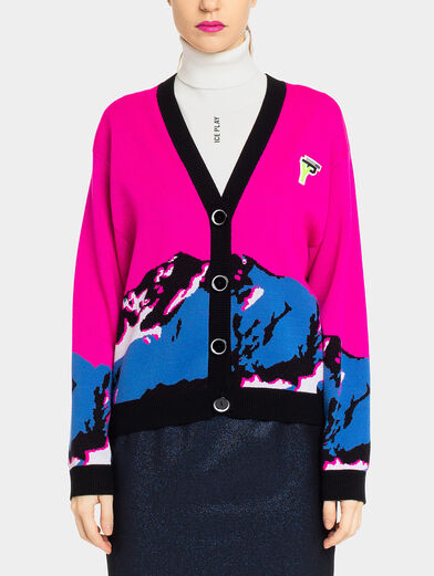 Cardigan with colorful print - 1