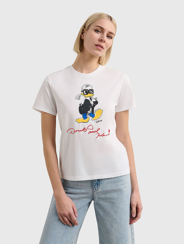 Cotton T-shirt with accent print - 1
