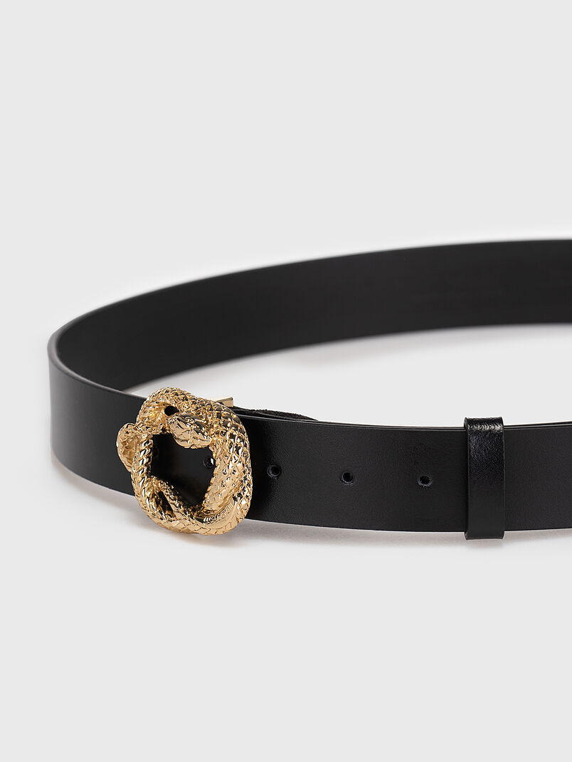 Leather belt with snake buckle - 3