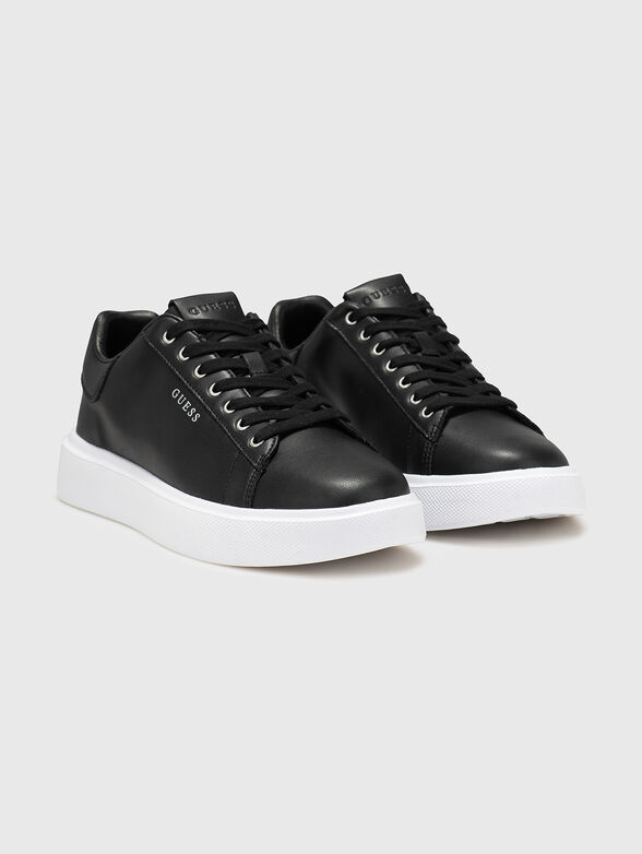 Black eco leather sport shoes - 2
