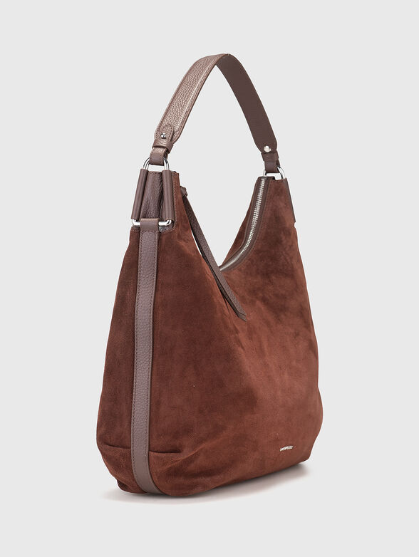 Brown suede tote bag - 4