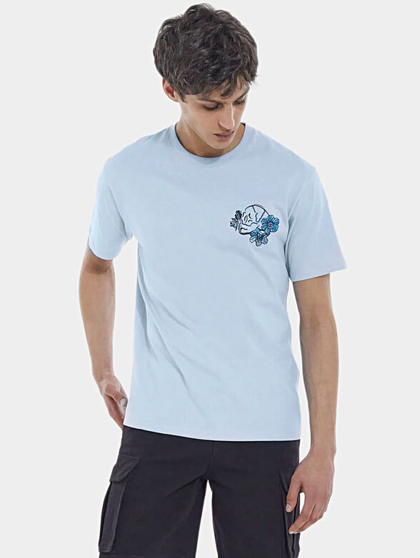 Blue T-shirt with embroidery - 1
