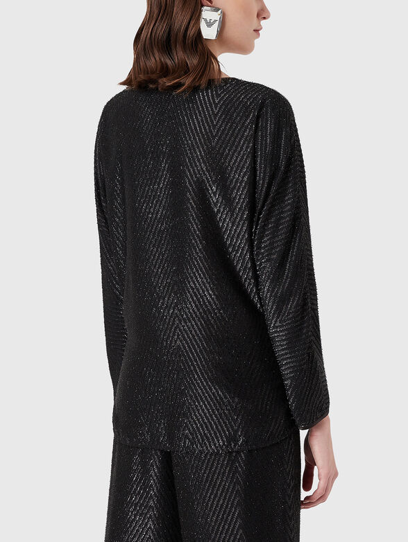 Textured blouse with tie - 3