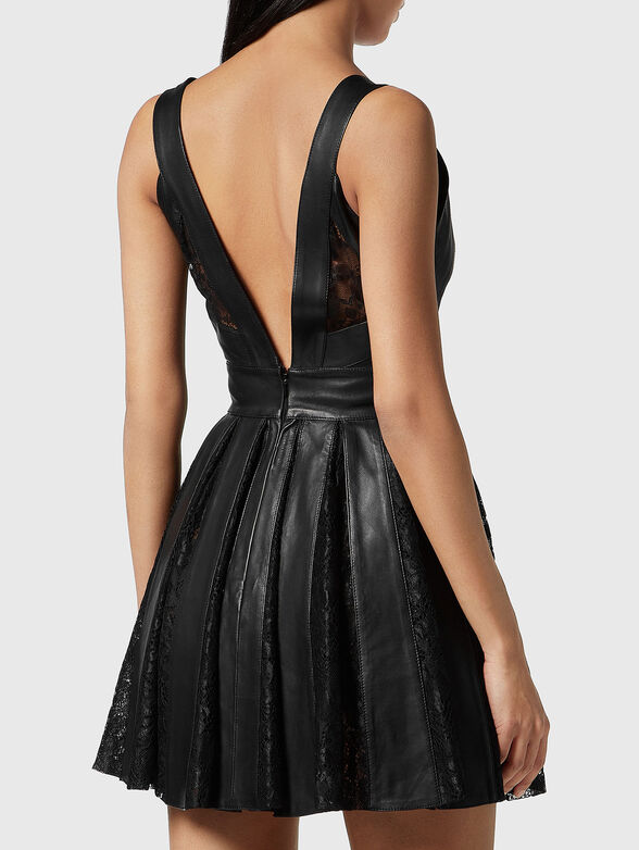 Leather dress with lace accents  - 2