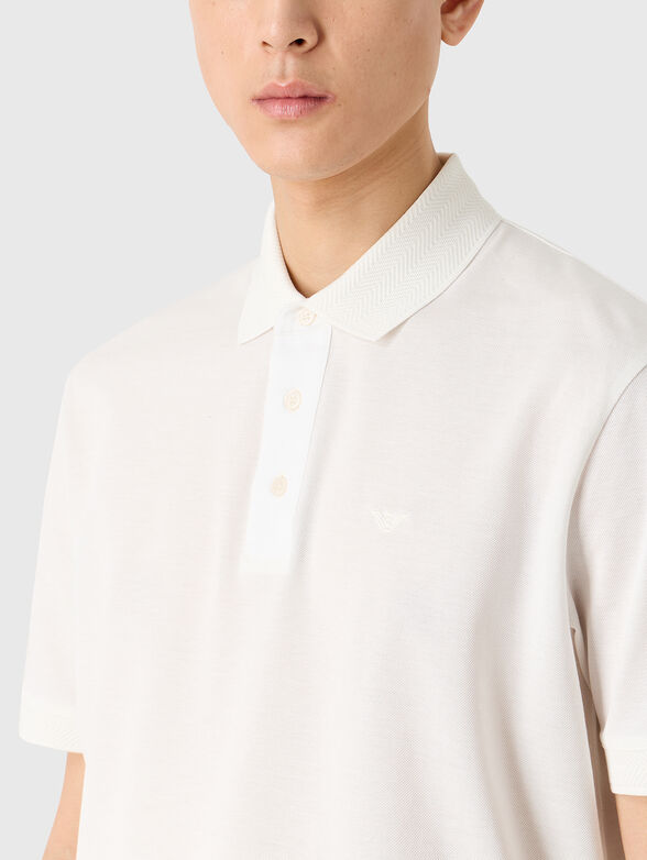Beige cotton polo-shirt - 4
