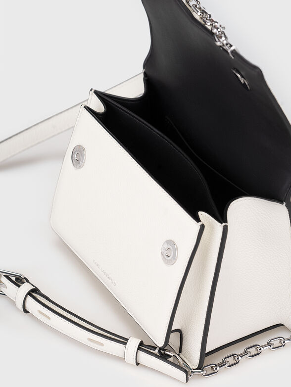 K/SEVEN GRAINY beige leather crossbody bag - 6