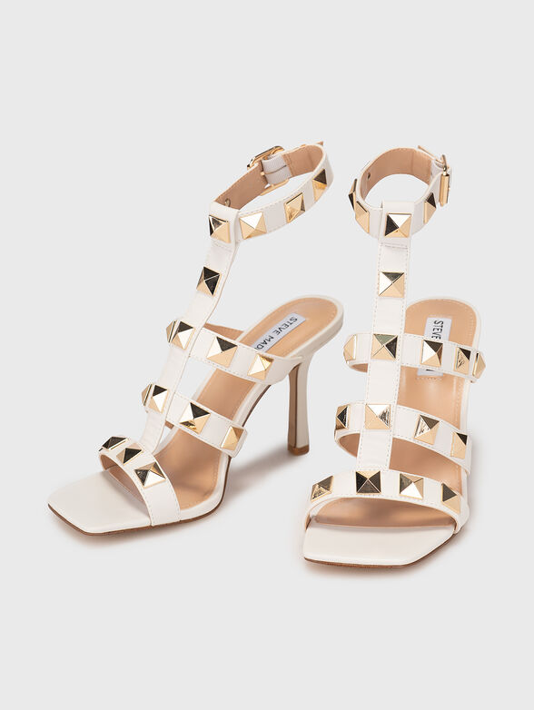 CAPRI sandals with eyelets in beige - 6