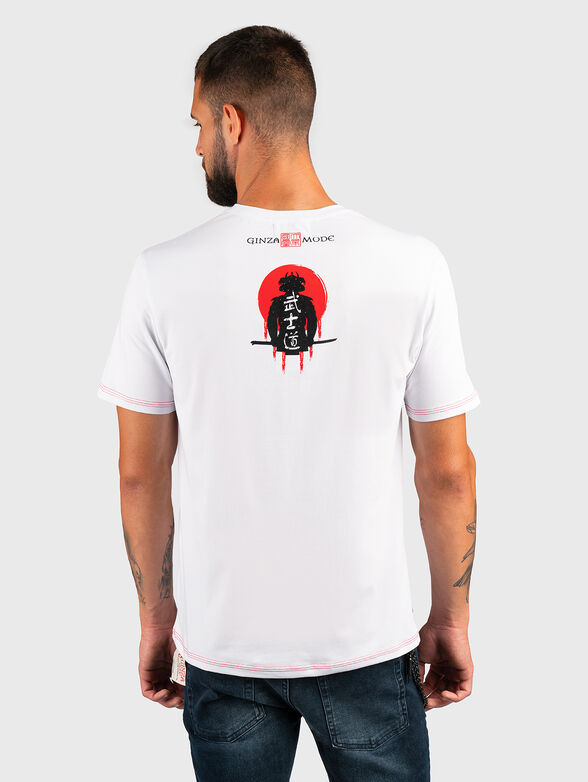 Cotton blend T-shirt with accent print - 2